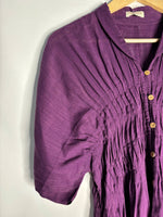 Thumbnail for trueBrowns Purple Slub Pleated Kurta