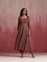 Thumbnail for trueBrowns Brown Modal Anarkali Kurta Set
