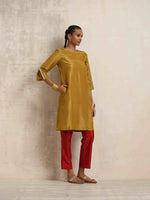 Thumbnail for trueBrowns Gold Tissue Kurta Co-ord Set