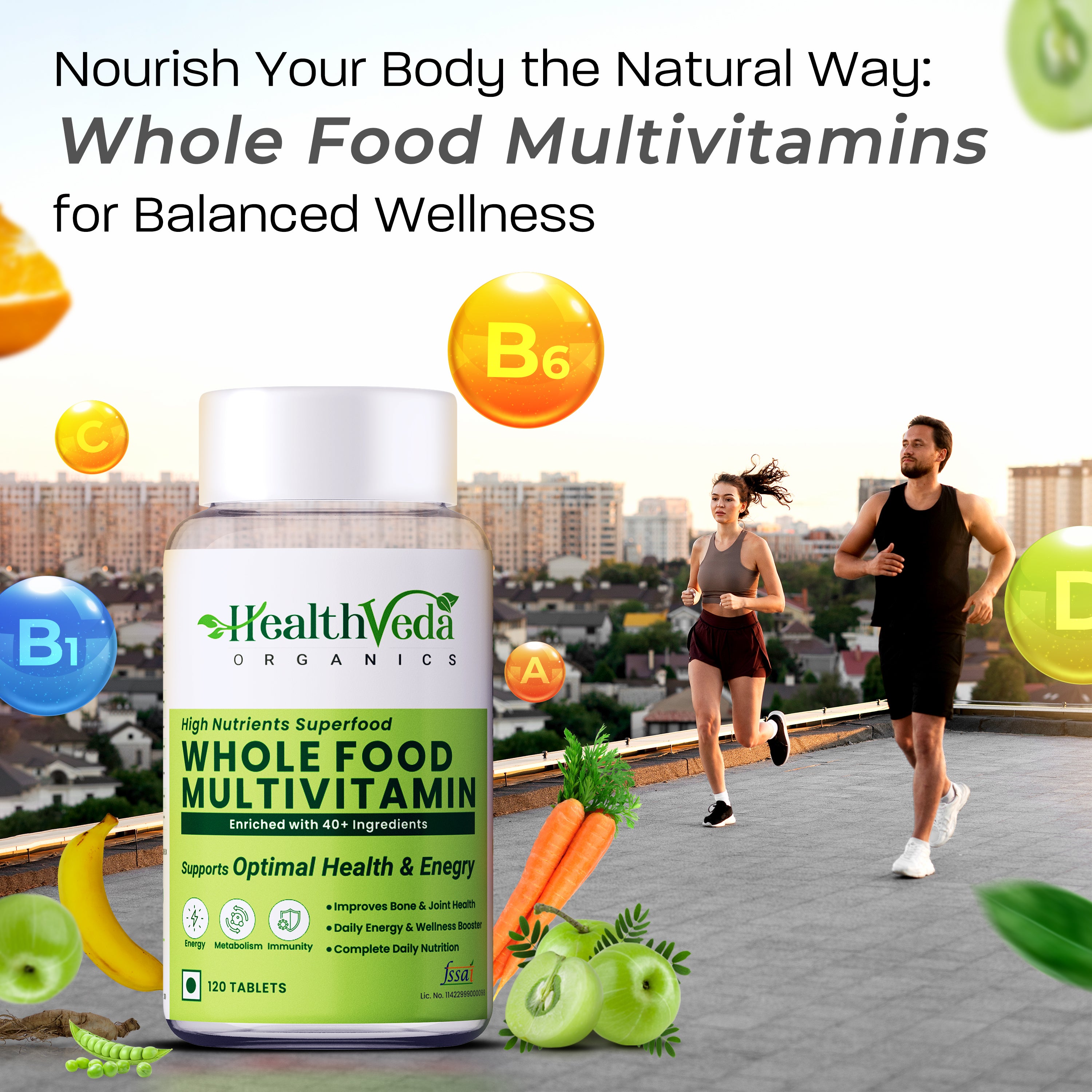 Health Veda Organics Whole Food Multivitamin Veg Tablets - Distacart