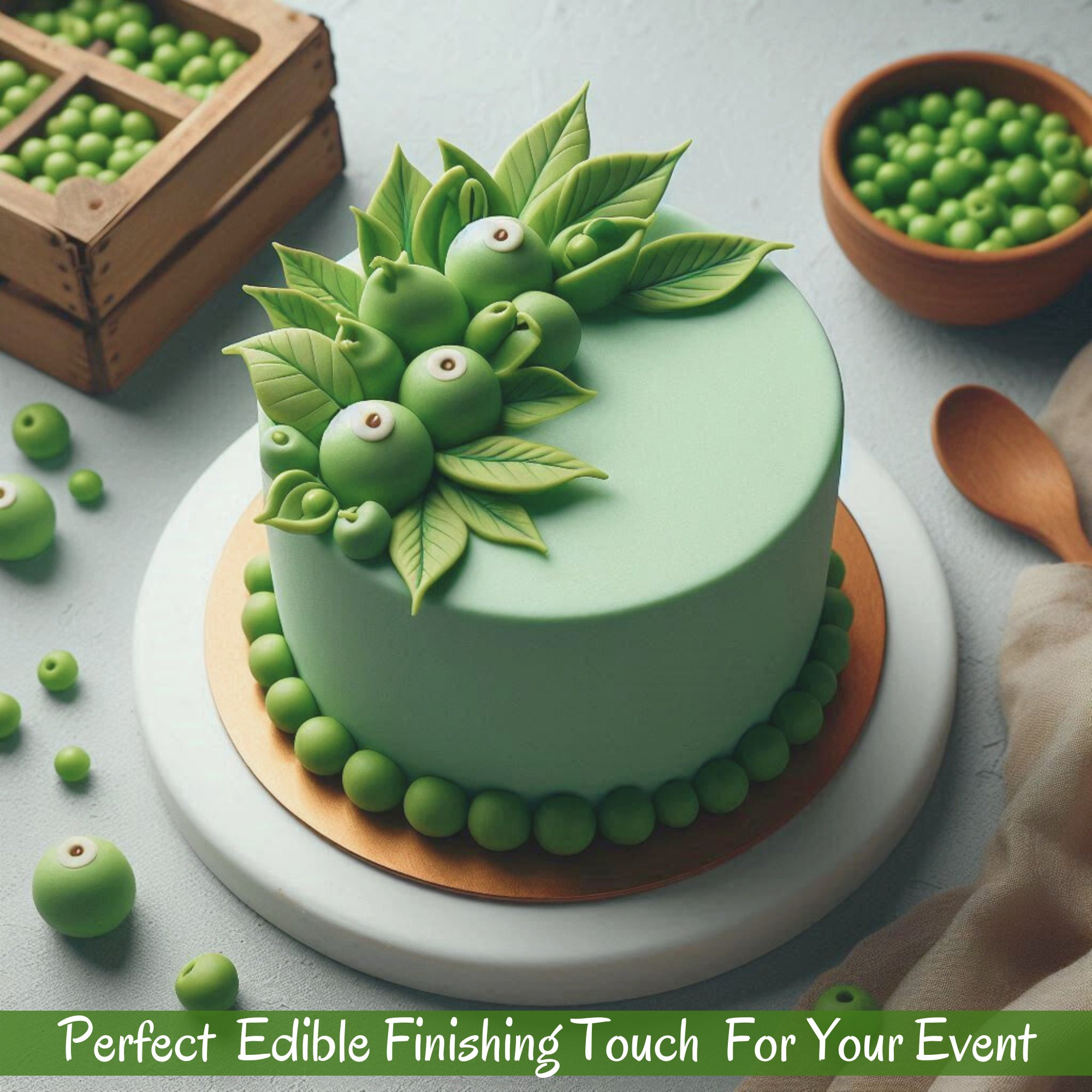 pea green fondant edible sugarpaste 1kg
