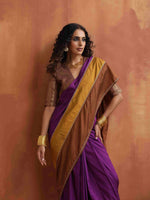 Thumbnail for trueBrowns Purple Silk Ready To Wear Saree