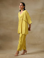 Thumbnail for trueBrowns Lime Green Bandhani Printed Silk Drop Shoulder Co-Ord Set | Relove