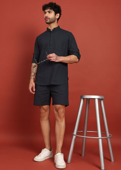 Fabmade Onyx Noir Short Kurta Co-Ord Set - Distacart