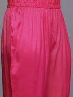 Thumbnail for Varanga Women Pink Bandhani Zari And Sequins Embroidered Kurta Set With Dupatta