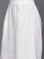 Thumbnail for Ahalyaa Floral Embroidered Gotta Patti Pure Cotton Kurta With Palazzos & Dupatta - Distacart