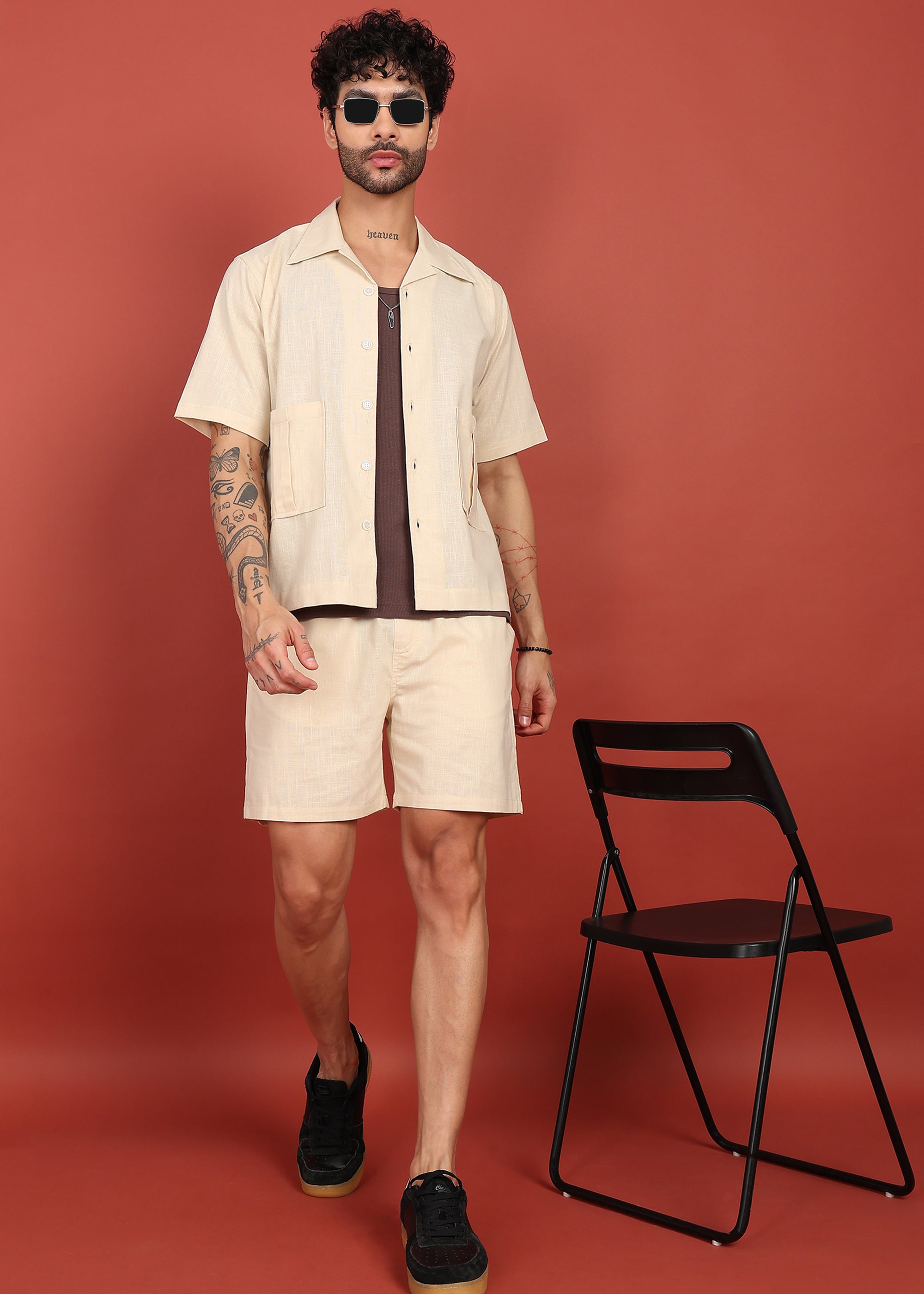 Fabmade The Life Co2. Cotton Linen Relaxed Shirt & Shorts - Distacart