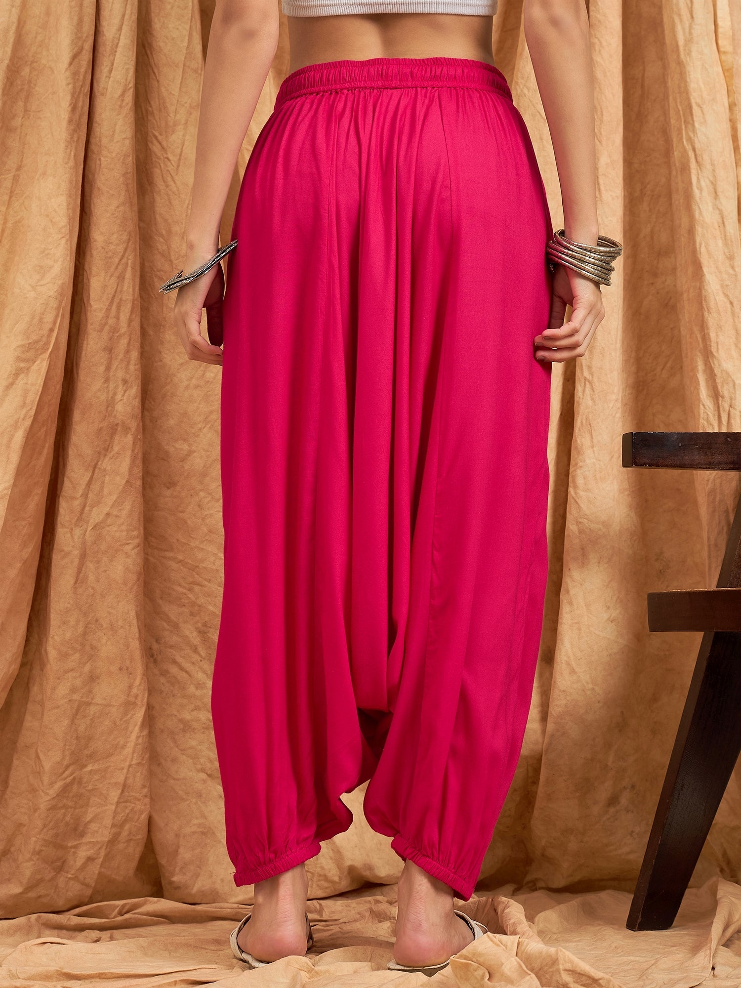 InWeave Fuchsia Solid Harem Pant
