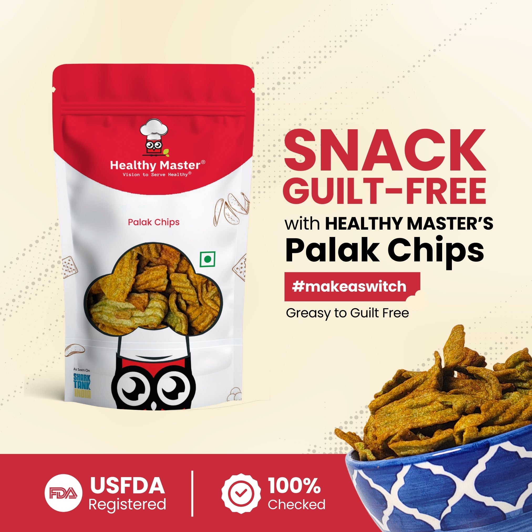 Healthy Master Light & Crispy Palak Chips | Spinach Chips - Distacart