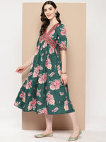 Thumbnail for Ahalyaa Women Floral Printed Empire Ethnic Dress - Distacart