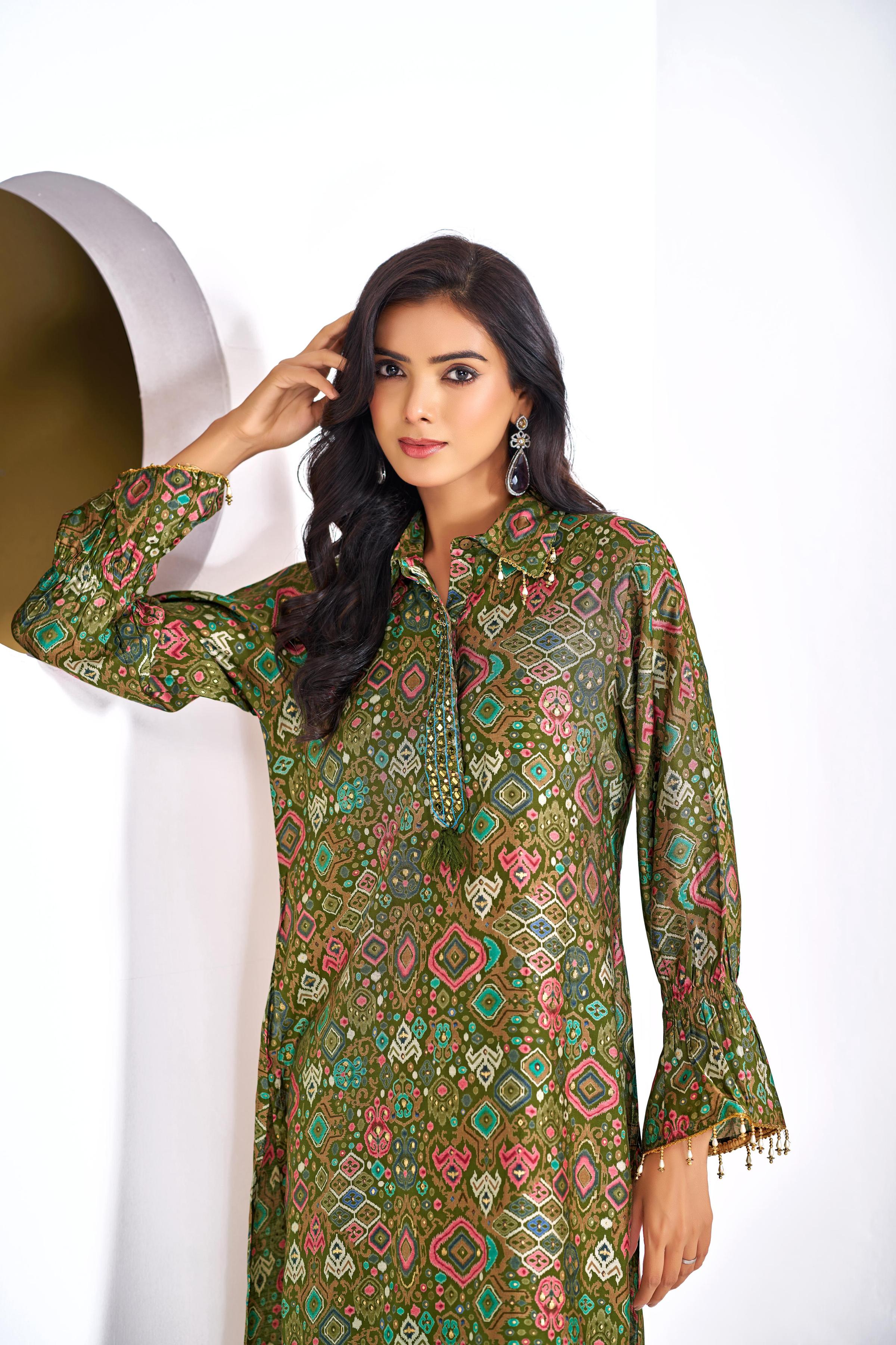 BulBul Pratiksha Olive Co-Ord Set