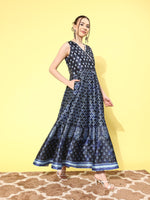 Thumbnail for Ahalyaa Floral Printed Maxi Ethnic Dress - Distacart