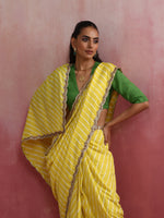 Thumbnail for trueBrowns Lime Muslin Silk Saree - Distacart