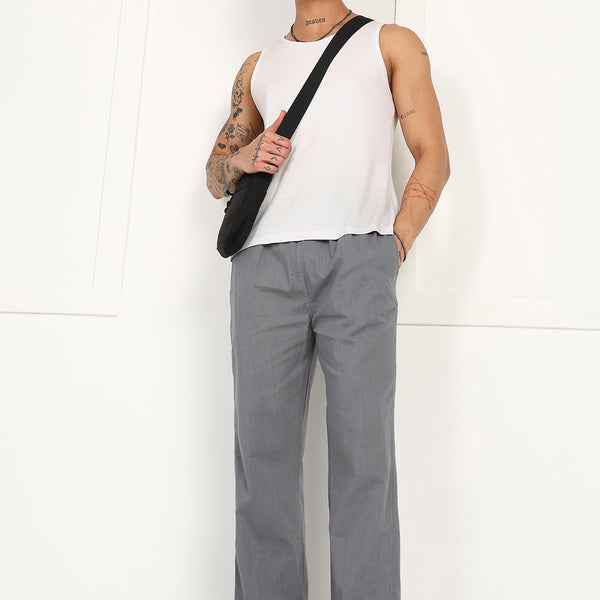 Fabmade Slate Grey Linen Pyjama - Distacart