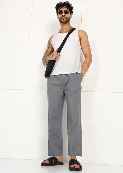 Fabmade Slate Grey Linen Pyjama - Distacart
