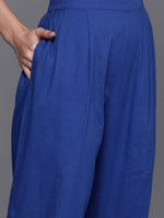 Thumbnail for Ahalyaa Floral Printed High Slit Gotta Patti Pure Cotton Kurta with Harem Pants - Distacart