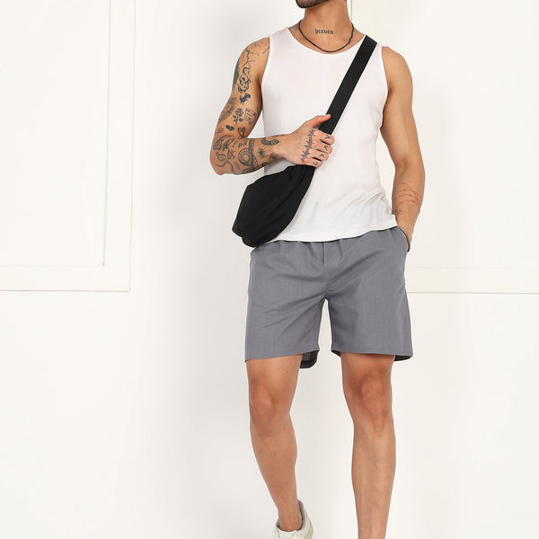 Fabmade Slate Drift Linen Pyjama Shorts - Distacart