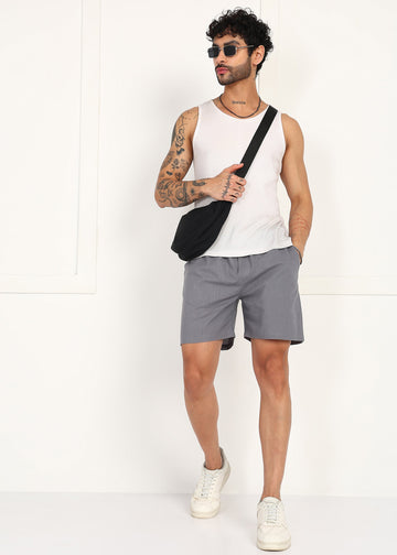 Fabmade Slate Drift Linen Pyjama Shorts - Distacart
