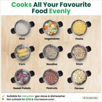 Thumbnail for The Indus Valley Tri-steel Stainless Steel Rice Pot with Strainer Lid & Lockable Bakelite Handles, Tri-ply 3-Layer Heavy Bottom | Noodle/Pasta/Corn/Soya/Veggies Boiler Pot, Steamer Cooker, Induction & Gas, 1.08 Kg, 19cm, 3.5 L