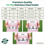 Thumbnail for The Indus Valley TurboCuk Tri-ply Stainless Steel Kadai, Premium Quality, 3 Layer Thick Body, 100% Toxin-free, Non-stick, Induction & Gas, Free ₹110 Spatula, 1.7/2.7/3.5L