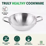 Thumbnail for The Indus Valley TurboCuk Tri-ply Stainless Steel Cookware Set: 2.2L Kadai+ 1.4L Frypan+  1.2L Tea/Milk pan, Premium Quality, 3 Layer Thick Body, 100% Toxin-free, Non-stick, Induction & Gas