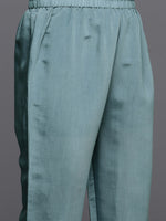Thumbnail for Varanga Women Blue Embroidered Straight Kurta Paired With Tonal Bottom And Embroidered Dupatta - Distacart