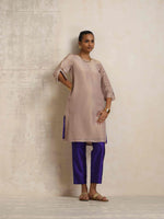 Thumbnail for trueBrowns Lilac Tissue Kurta Co-ord Set