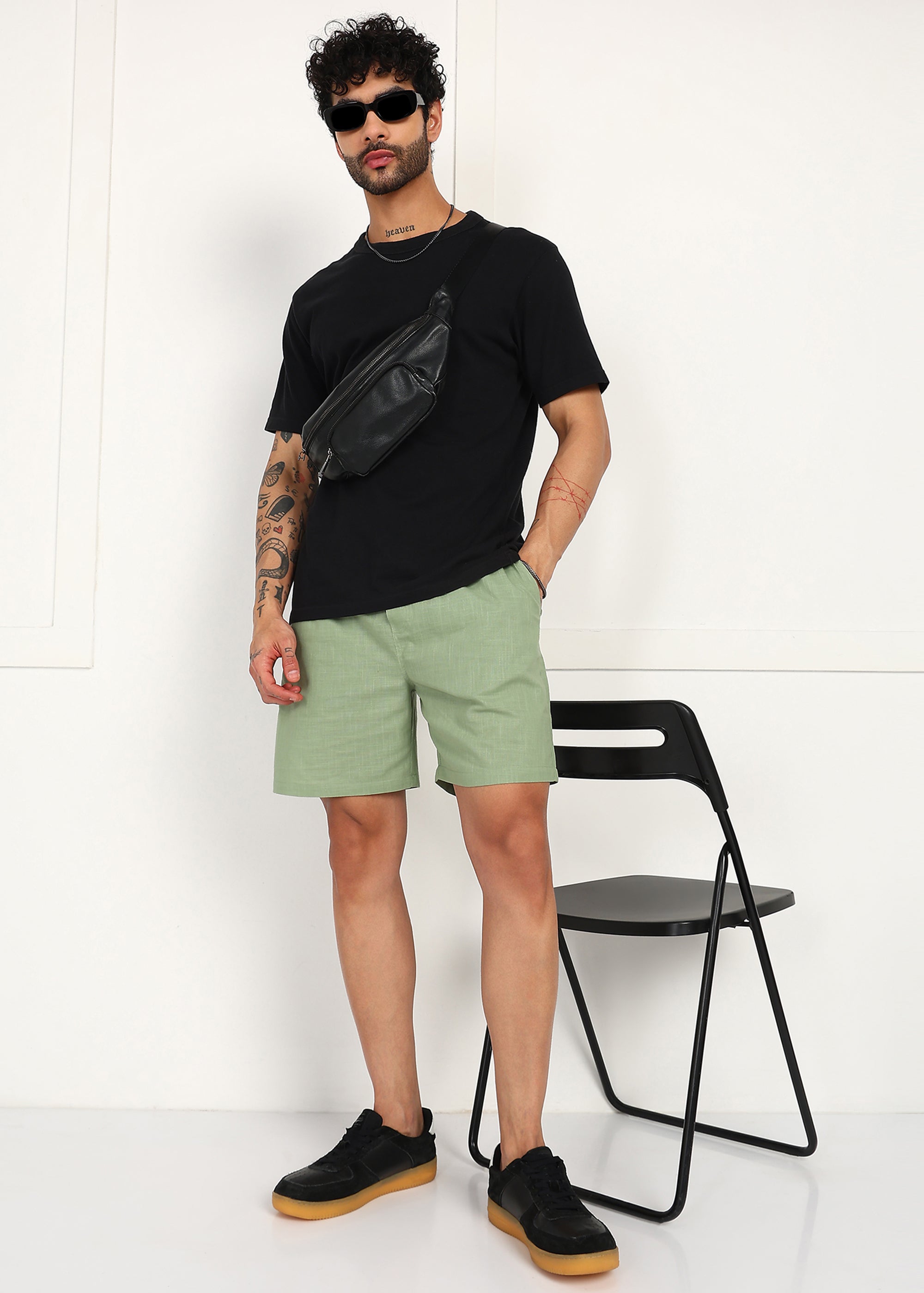 Fabmade Sage Linen Shorts - Distacart