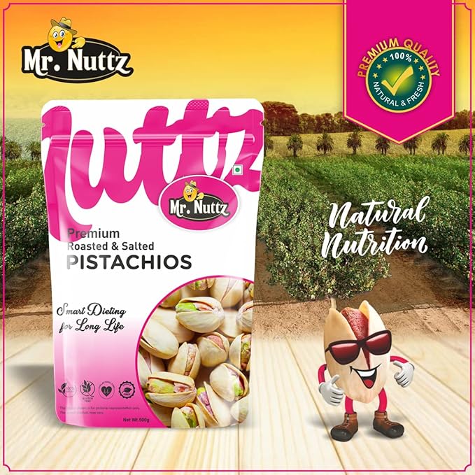 Mr. Nuttz Roasted & Salted Pistachios Pouch - Dista