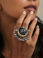 Thumbnail for trueBrowns Silver Gold Tone Stone Ring - Distacart