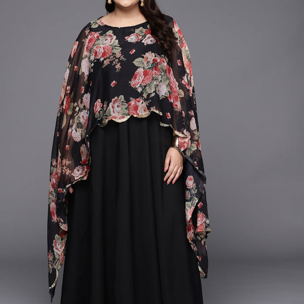 Ahalyaa Plus Size Boat Neck Maxi Ethnic Dress - Distacart