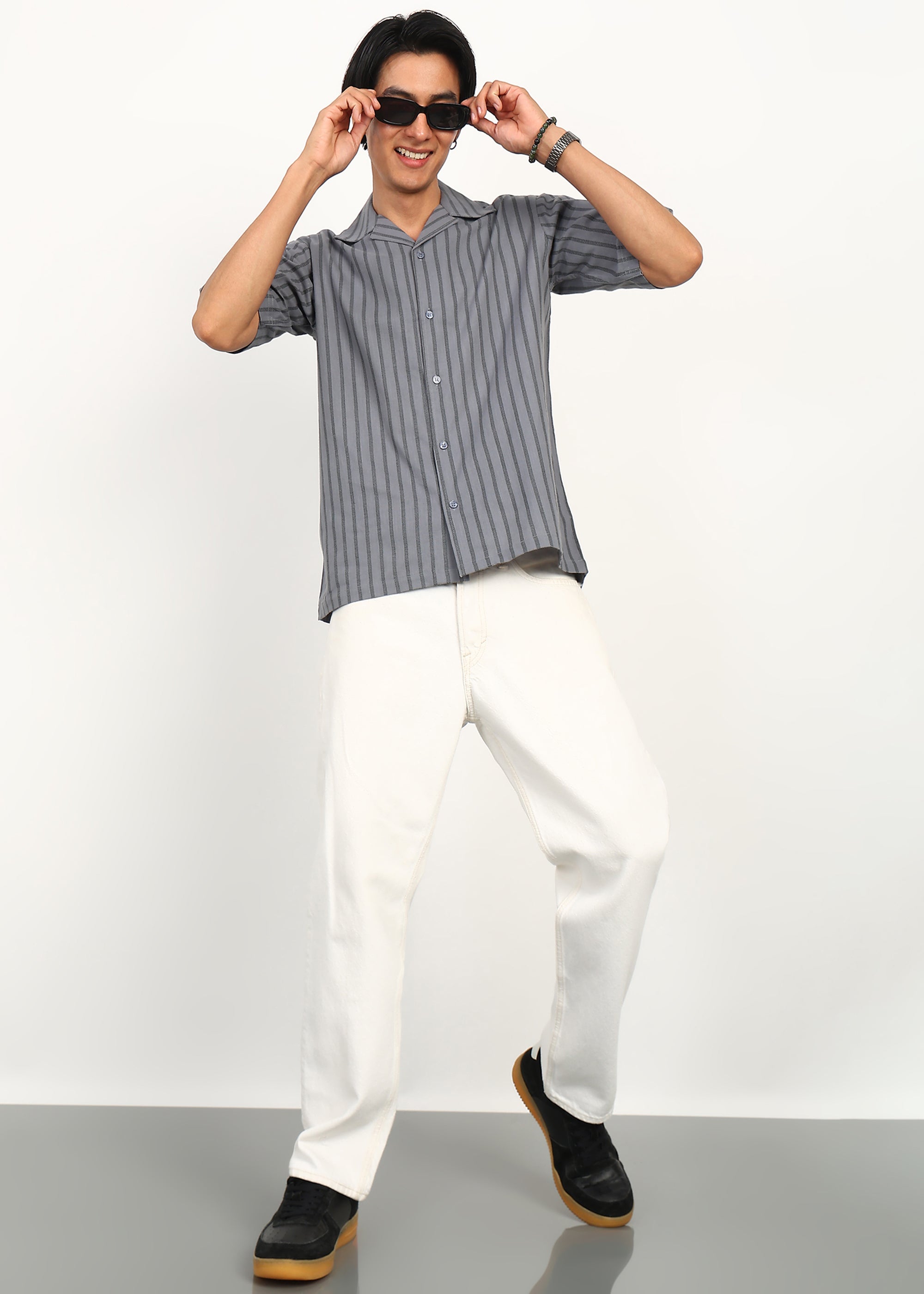 Fabmade Graphite Stripe Short-Sleeve Shirt - Distacart