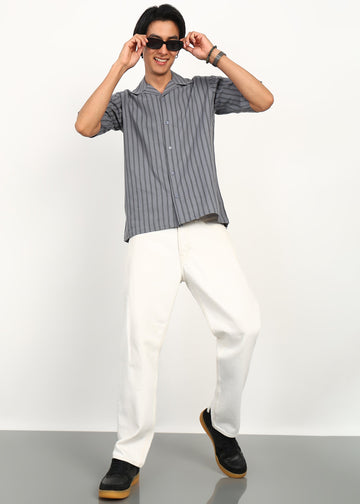 Fabmade Graphite Stripe Short-Sleeve Shirt - Distacart