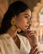 Thumbnail for trueBrowns Gold-Polished Circle Drop Earrings