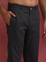Thumbnail for trueBrowns Men's Charcoal grey Cotton Twill Pants - Distacart
