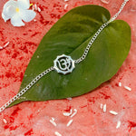Thumbnail for trueBrowns 925 Sterling Silver Embossed Om Silver Chain Rakhi - Distacart
