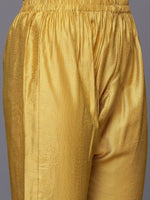 Thumbnail for Varanga Women Yellow Floral Thread Embroidered Anarkali Kurta Paired With Bottom And Dupatta - Distacart