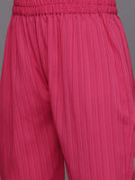 Thumbnail for Varanga Women Pink Round Neck, Spaghetti Strap Style Straight Kurta Paired With Tonal Bottom And Dupatta - Distacart