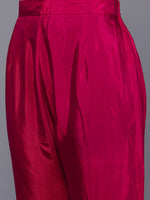 Thumbnail for Varanga Women Purple And Pink Thread And Gotta Work Straight Kurta With Trousers And Dupatta - Distacart