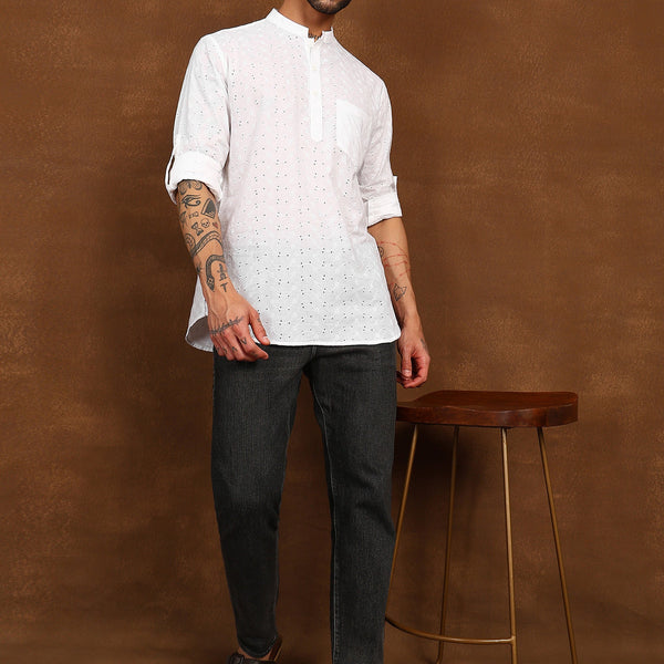 Fabmade Minimal Loom Linen Kurta - Distacart