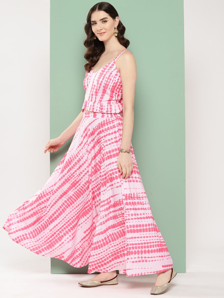 Ahalyaa Printed Ethnic Crop Top with Skirt - Distacart