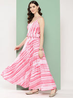 Thumbnail for Ahalyaa Printed Ethnic Crop Top with Skirt - Distacart