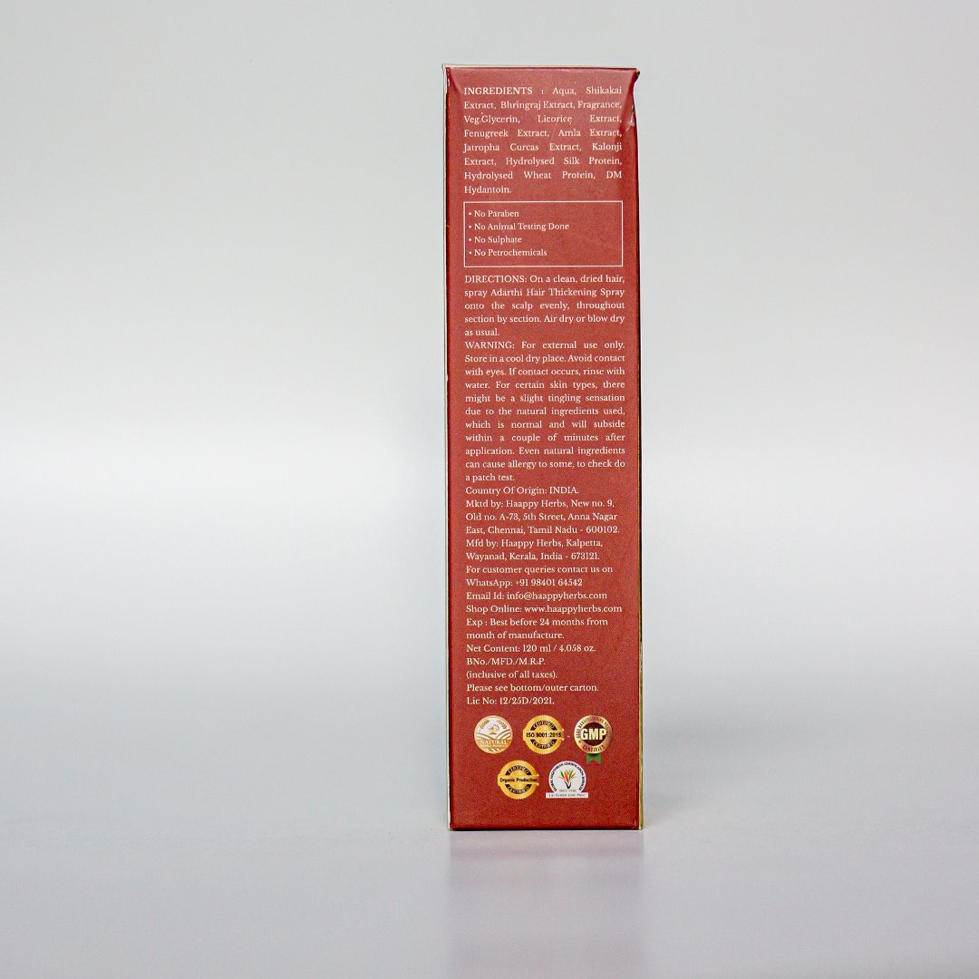 Haappyherbs Adarthi Hair Thickening Spray