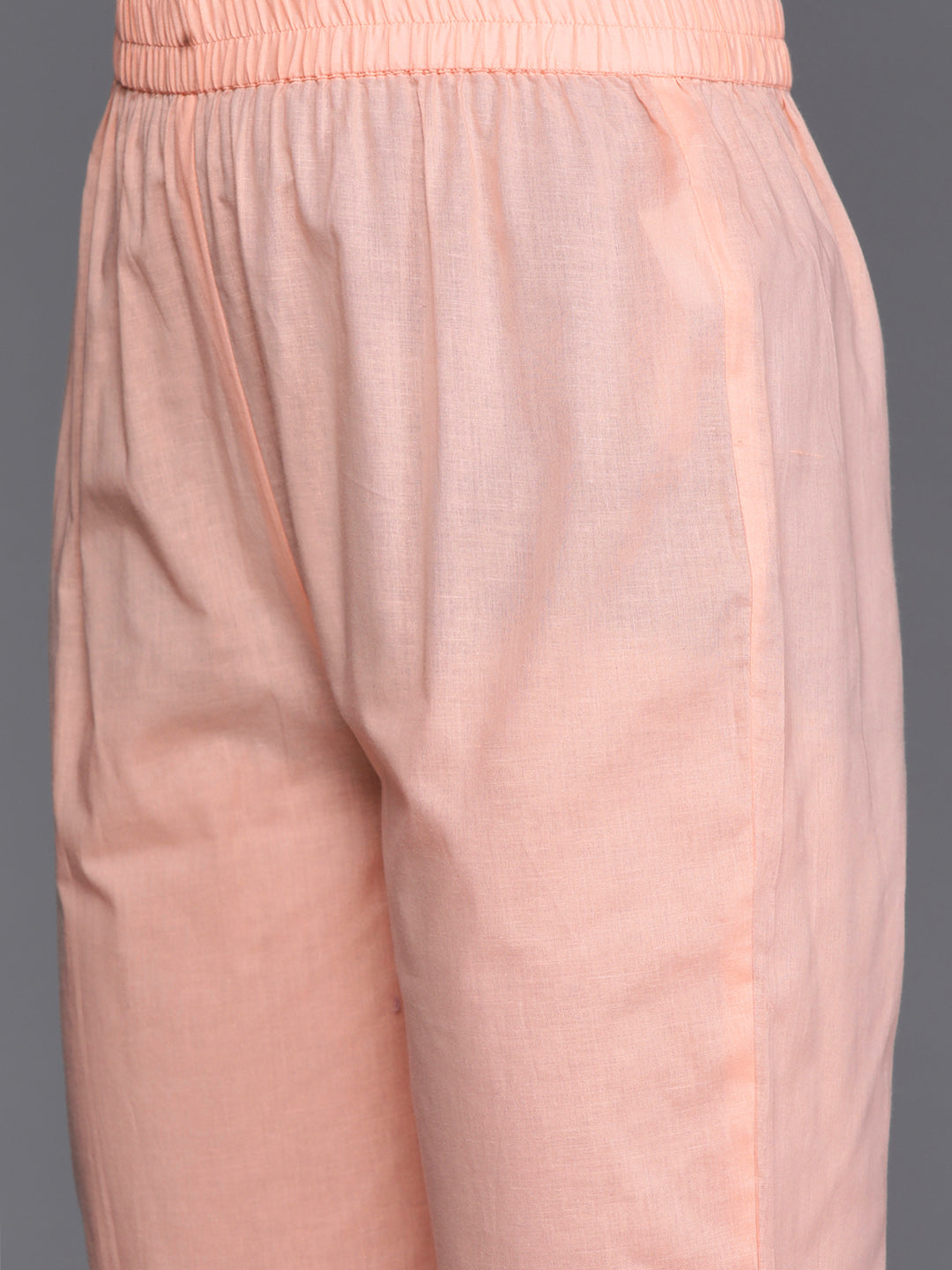 Varanga Women Peach Thread And Sequins Embroidered Kurta With Tonal Bottom And Dupatta - Distacart