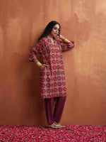 Thumbnail for trueBrowns Beige Mandala Print Kurta Co-ord Set