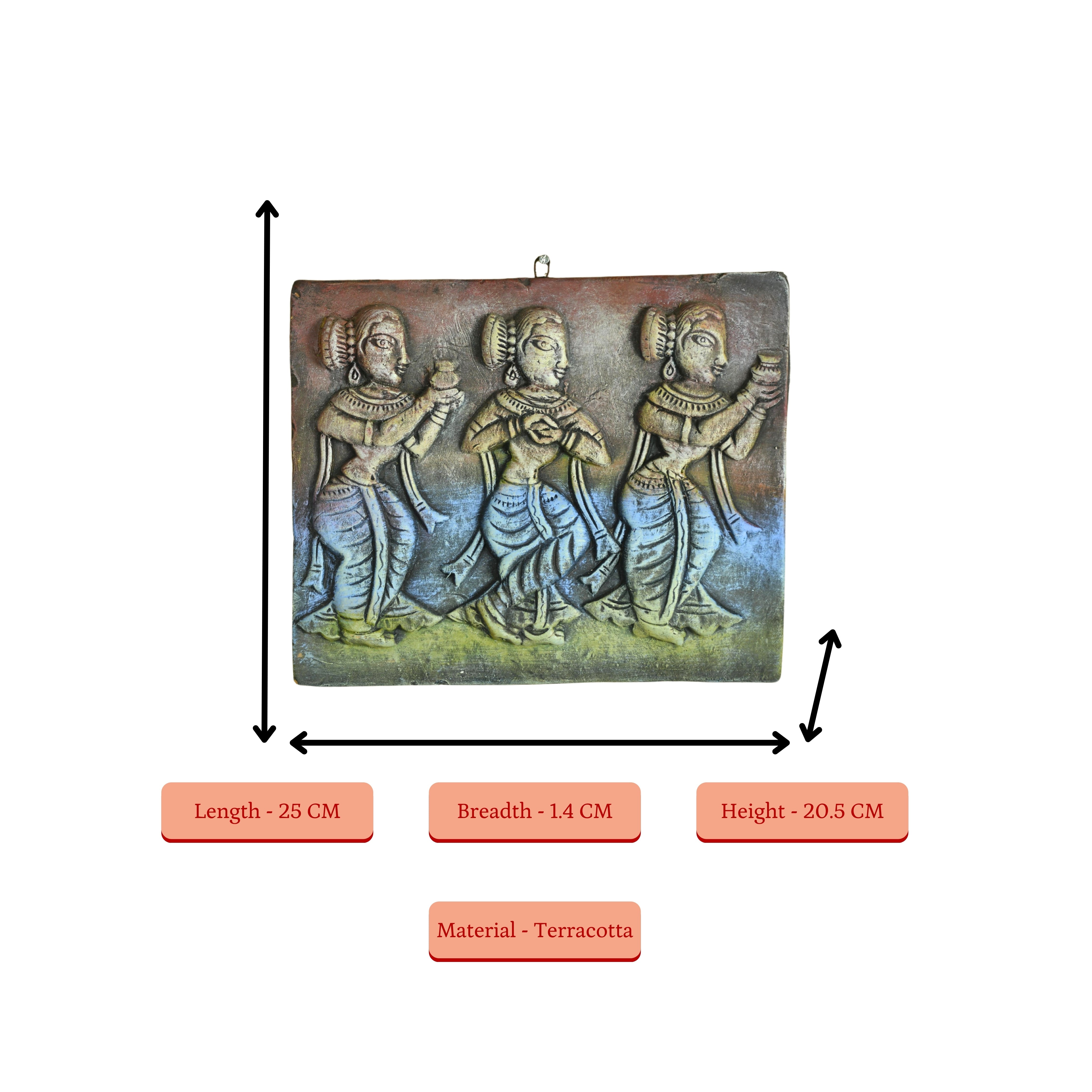 Sowpeace Premium Terracotta Abstract Three Women Wall Art