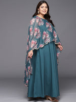 Thumbnail for Ahalyaa Plus Size Boat Neck Maxi Ethnic Dress - Distacart