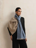 Thumbnail for trueBrowns Blue Reversible Woollen Stole