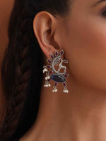 Thumbnail for trueBrowns Silver Tone Pearl Drop Earrings - Distacart