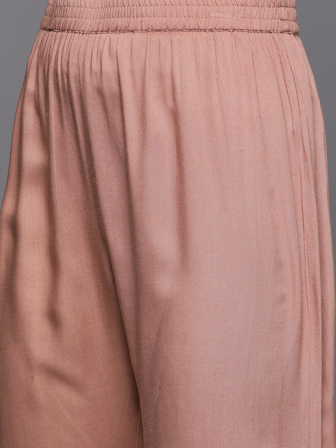 Varanga Women Mauve Embroidered Kurta Paired With Tonal Trouser And Dupatta